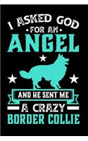 I Asked God For An Angel And He sent Me A Crazy border collie: Gifts for Dog Owners 100 page 6 x 9 Weekly journal to jot down your ideas and notes