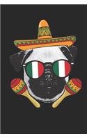 Pug Journal - Pug Notebook 'Cinco De Mayo' - Gift for Pug Lovers