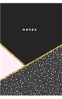 Notes: Lined Notebook Journal - 120 Pages - Geometric Polka Dots, Gold + Pink(1 Pretty Notebooks)
