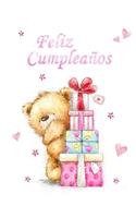 Feliz Cumpleaños: Mejor Que Una Tarjeta de Cumpleaños! Oso Adorable Con Regalos Diseñados Libro de Cumpleaños Que Se Puede Utilizar Como Una Diario O Cuaderno