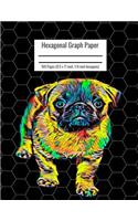 Hexagonal Graph Paper: Organic Chemistry & Biochemistry Notebook, Vibrant Pug Dog Cover, 160 Pages (8.5 x 11 inch, 1/4 inch hexagons)
