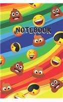 Notebook: Funny Rainbow And Emoji Notebook / Journal