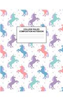 College Ruled Composition Notebook: Cute Blank Lined Journal to Write In with White Paper Rule Pages for School Subject and Writing Pad: Design Code A4 7665