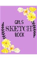 Girls Sketch Book: Blank Doodle Draw Sketch Books