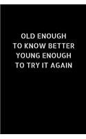 Old Enough To Know Better Young Enough To Try It Again