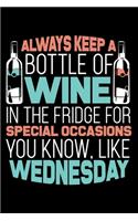 Always Keep a Bottle Wine in the Fridge for Special Occasions you know like Wednesday