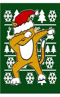 Dabbing Feline Cat Dab: Christmas Eve Notebook - Funny Dabbing Xmas Snowman Winter Santa Claus Holiday Dab Season Mini Notepad Gift College Ruled (6"X9")