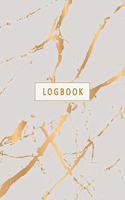 Logbook: Internet Address & Password Book. Faux Gold & Marble Online Organizer Notebook in Alphabetical Order for Websites, Username, Password & Notes