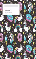 Unicorn Multi Pattern Composition College Ruled Book (7.44 x 9.69) 200 pages V2