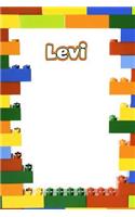 Levi: Personalized Building Brick Isometric Dot Paper Journal, Diary Notebook, Log Featuring 120 Pages 6x9