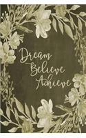 Chalkboard Bullet Dot Grid Journal - Dream Believe Achieve (Sage): " Bullet Dot Grid Journal: Inspirational Journal, Blank Diary, Dot Grid Bullet Planner, Blank Journal(8 Bullet Dot Grid Journal)