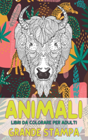 Libri da colorare per adulti - Grande stampa - Animali