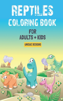 Reptiles Coloring Book For Kids & Adults (Unique Designs)