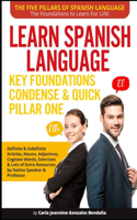 Learn Spanish Language Key Foundations Condense & Quick Pillar One: Definite & Indefinite Articles, Nouns, Adjectives, Cognate Words, Exercises & Lots of Extra Resources by Native Speaker &Professor