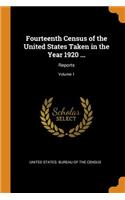 Fourteenth Census of the United States Taken in the Year 1920 ...