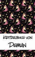 Kritzelbuch von Demian: Kritzel- und Malbuch mit leeren Seiten für deinen personalisierten Vornamen