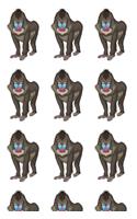 Standing Mandrills - Blank Lined Notebook