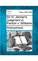 Sir H. Jenner's Judgment in Panton V. Williams: (English)