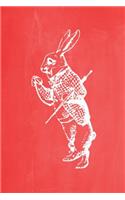 Alice in Wonderland Pastel Chalkboard Journal - White Rabbit (Red)