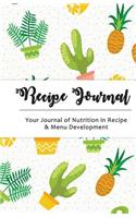 Recipe Journal: Cute Cactus Cooking Gifts Design