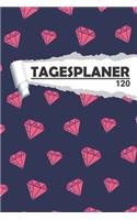 Tagesplaner Diamant Blau: Eleganter Terminplaner I DIN A5 I 120 Seiten I Tageskalender I Organizer für Schule, Uni und Büro