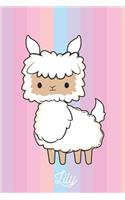 Lily: Lama Mouton: Personalisé Carnet De Notes Cadeau Ligné Pour Les Filles Et Étudiantes