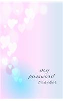 My Password Tracker in Hearts and Jewels