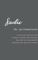 Sadie: Women Definition - Personalized Notebook Blank Journal Lined Gift For Women Girls And Students