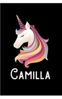 Camilla: Journal (Diary, Notebook) Personalized Custom Name Unicorn Birthday Gift for Girls and Women