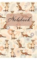 Notebook: Cute Ferrets Pastel Eggshell Color - Diary / Notes / Track / Log / Journal, Book Gifts For Women Men Kids Teens Girls Boys 6x9" 120 Pages