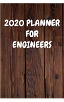2020 Planner for Engineers: Cool Wood Themed Daily Weekly Monthly 2020 - 2021 Planner / Organizer / Diary - Christmas Gift