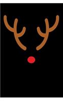 Rudolph The Reindeer Notebook: Reindeer Antlers With Red Nose - Dot Graph Paperback Notebook 6x9 inches with 120 pages - Funny Christmas Gift