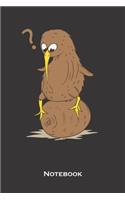 Kiwi bird sitting on Kiwi fruit Notebook: Dot Grid Journal/Logbook for animal friends, who love the flightless kiwi bird from New Zealand