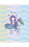 Notebook: Little mermaid cover and Dot pages, Extra large (8.5 x 11) inches, 110 pages, notebooks and journals(1 Little Mermaid Notebook,)