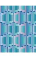 Geometric Blue Notebook - 4x4 Graph Paper