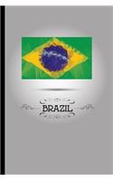 Flag of Brazil Journal: 6 x 9" - Notebook, Diary, Doodle, Write, Notes, Sketch Pad, Blank Book