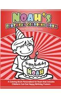 Noah's Birthday Coloring Book Kids Personalized Books
