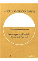 Contemporary English: Occasional Papers 1