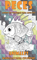 Libros de colorear para adultos - Mandalas para colorear - Animales - Peces
