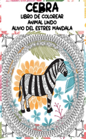 Libro de colorear - Alivio del estrés Mandala - Animal lindo - Cebra