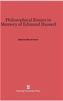 Philosophical Essays in Memory of Edmund Husserl