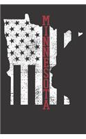 Notebook: Dot Grid Dotted 6x9 120 Pages Minnesota Vintage Retro USA Flag America Merica 4th Of July