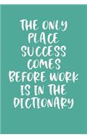 The Only Place Success Comes Before Work Is in the Dictionary
