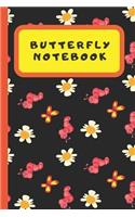 Notebook: Cute Butterfly Caterpillar Flower Writing Journal - Small Lined