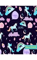 Unicorn Notebook: Cute Kawaii Journal and Diary Large 8.5 x 11 Matte Cover with Blank Lined Ruled White Paper Interior - Perfect for School, Gifts for Kids (Girls and