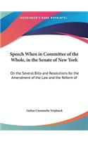 Speech When in Committee of the Whole, in the Senate of New York