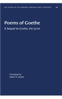 Poems of Goethe: A Sequel to Goethe, the Lyrist