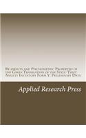 Reliability and Psychometric Properties of the Greek Translation of the State-Trait Anxiety Inventory Form Y