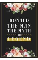 Ronald The Man The Myth The Legend: Lined Notebook / Journal Gift, 120 Pages, 6x9, Matte Finish, Soft Cover