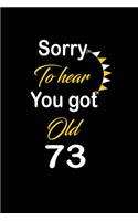 Sorry To hear You got Old 72